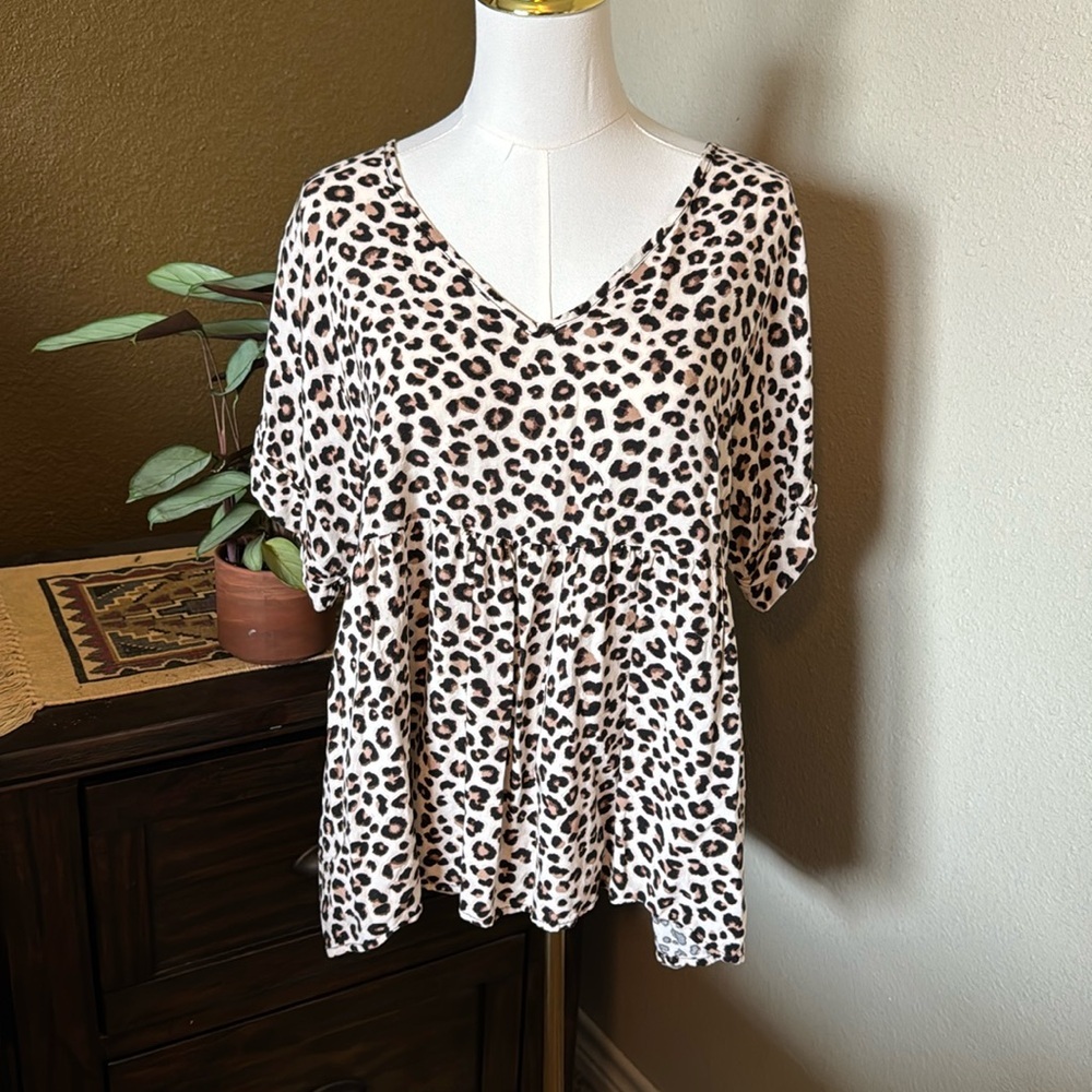Entro Leopard Babydoll Top